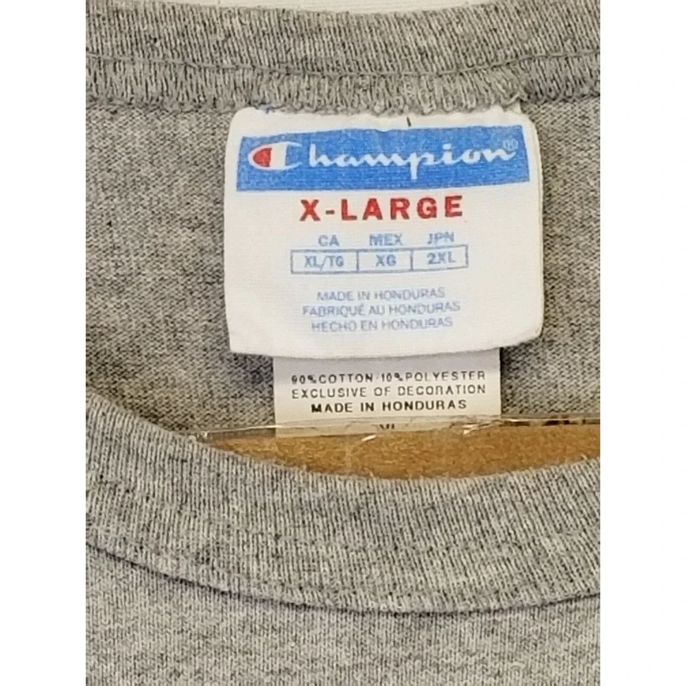 Vintage Champion Men's XL Gray Short Sleeve Logo T-Shirt - Picture 3 of 8